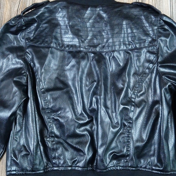 Black Faux Leather Moto Jacket - Picture 16 of 16